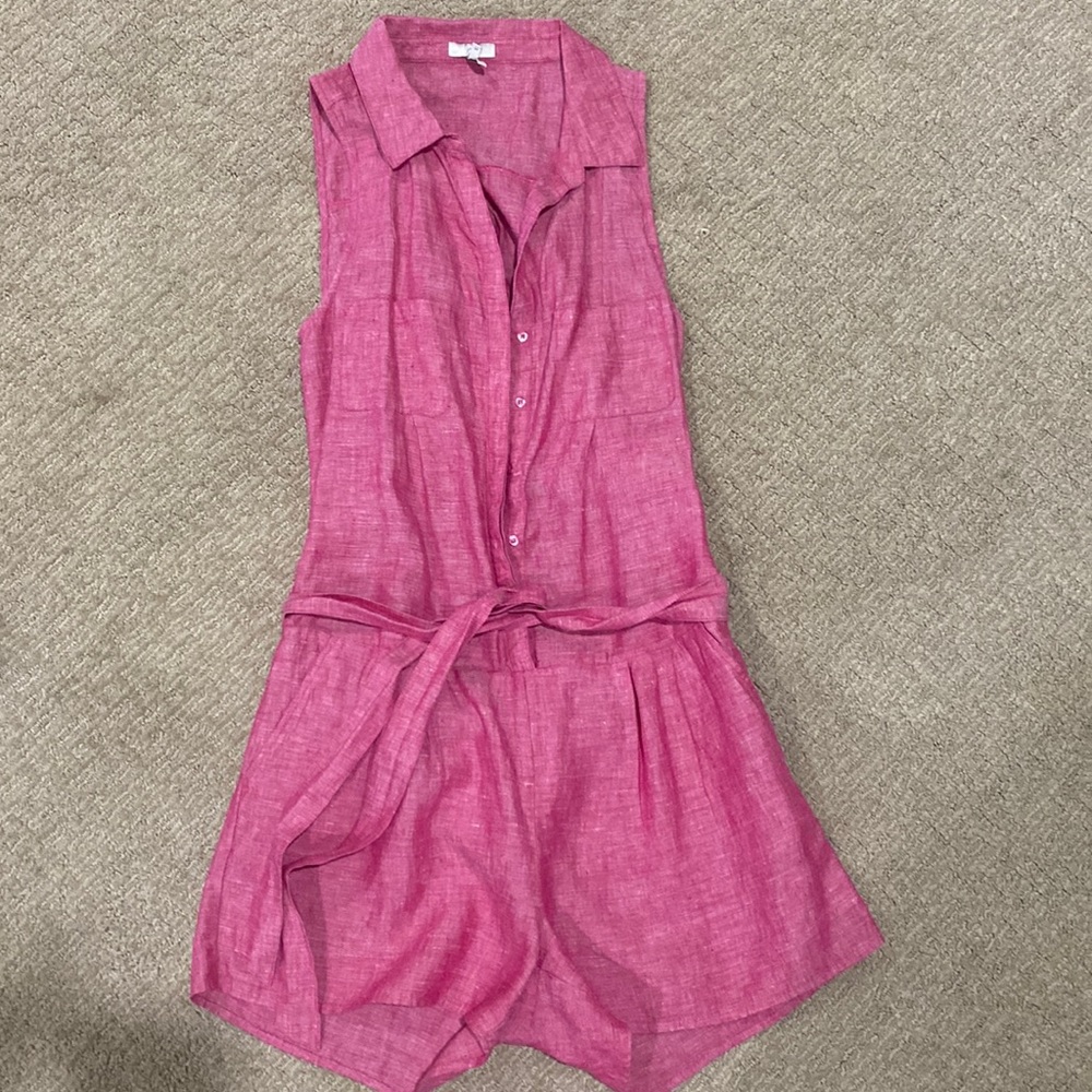 Joie linen romper- beautiful pink color